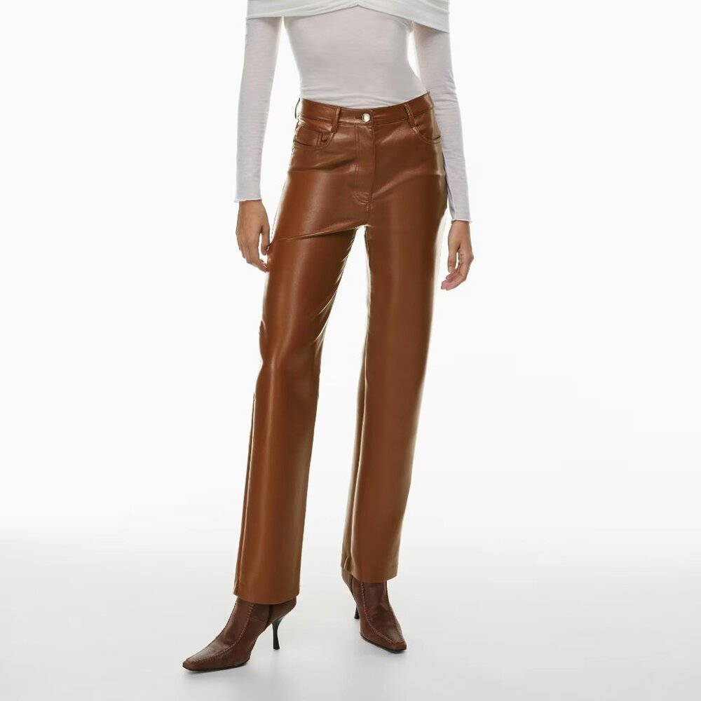 Aritzia The Melina Pant High-waisted Vegan Leather pants in Brown US 00